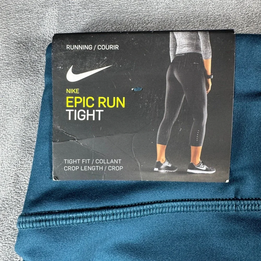 Nike Womens Epic Run Tight FIT Crop Blue Running Leggings 938602-425 Size S